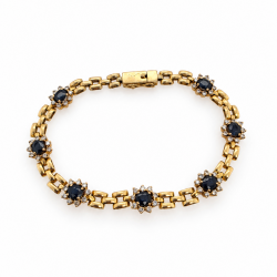 Pre Owned 18ct Sapphire and Diamond Bracelet ZC181